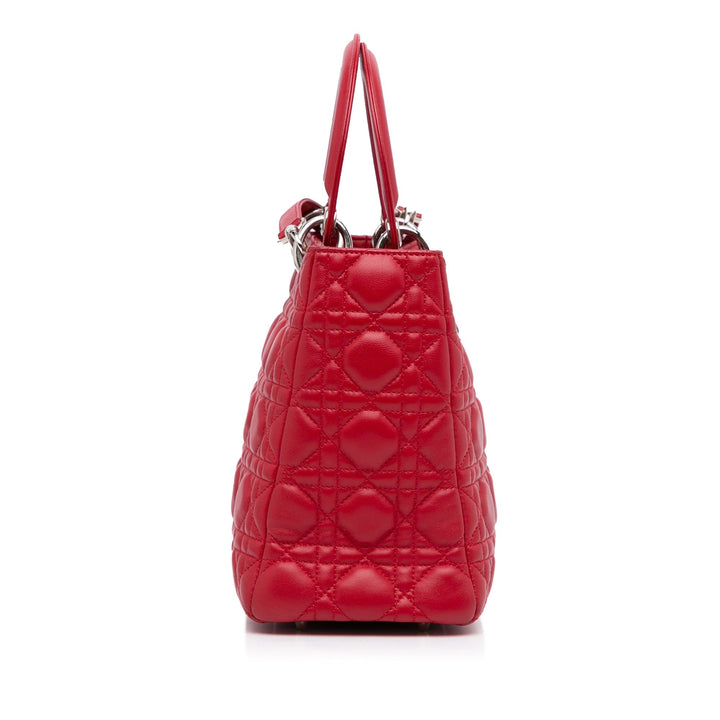 Top quality Dior Lady Top quality Dior Medium Red Cannage Quilted Leather