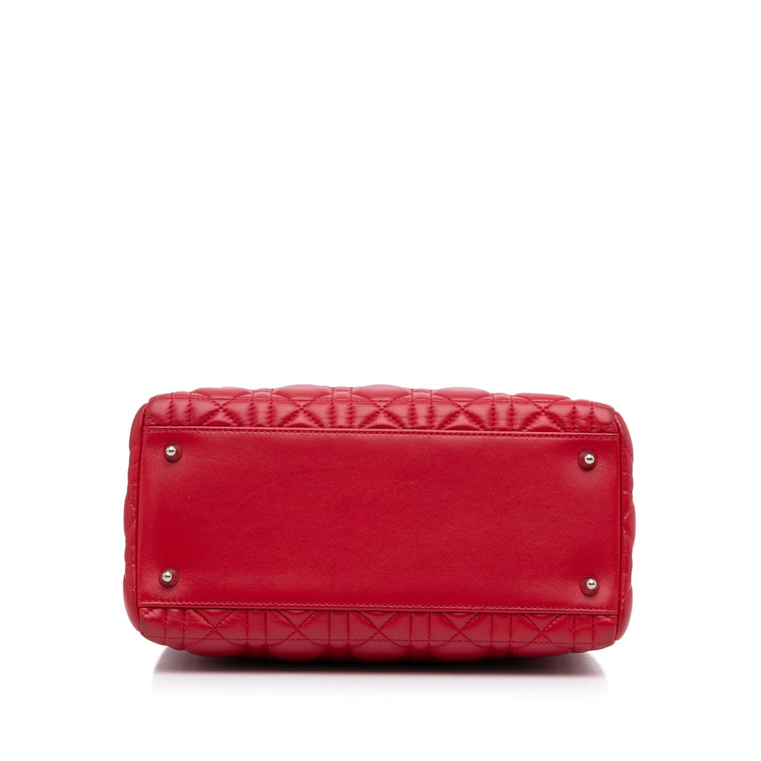 Top quality Dior Lady Top quality Dior Medium Red Cannage Quilted Leather