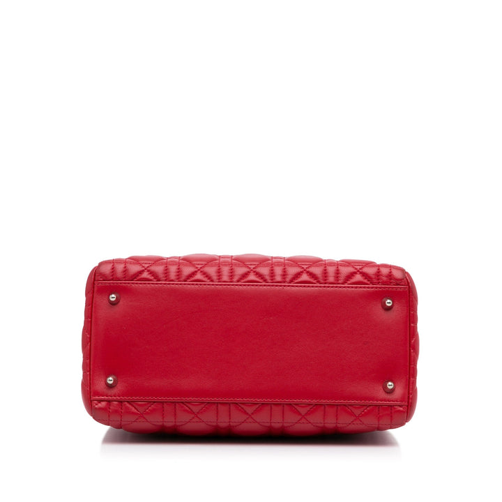 Top quality Dior Lady Top quality Dior Medium Red Cannage Quilted Leather