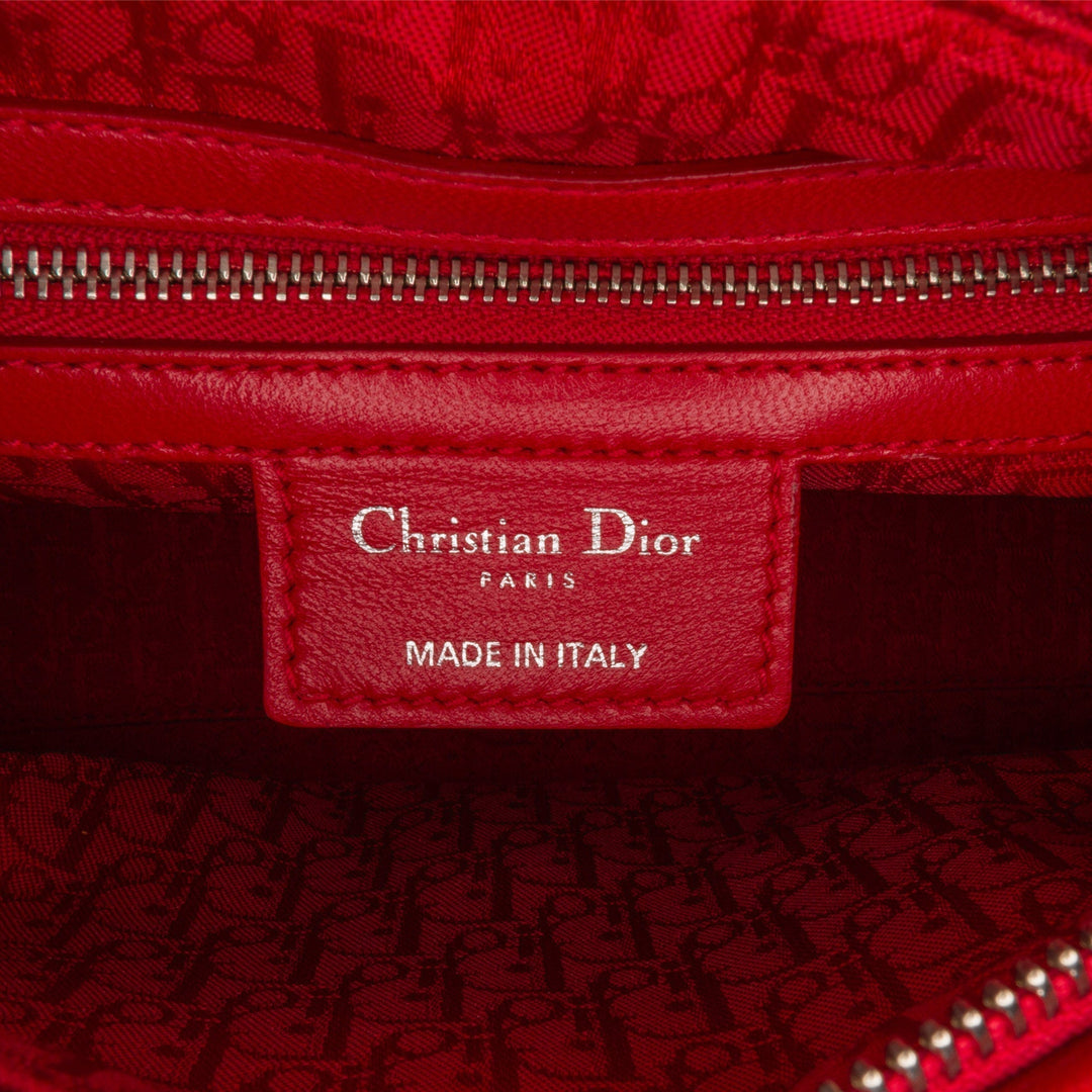 Top quality Dior Lady Top quality Dior Medium Red Cannage Quilted Leather