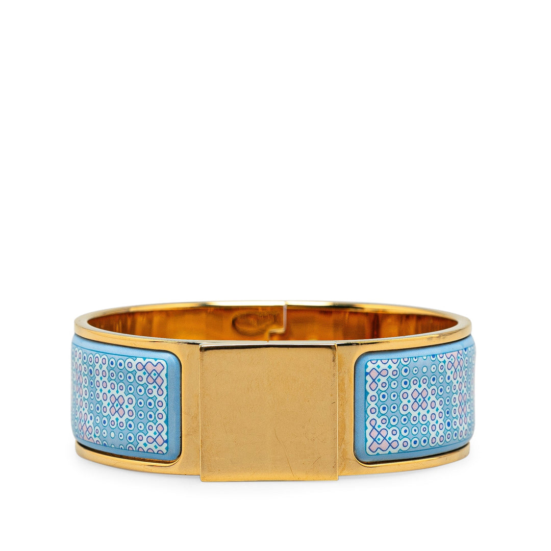 Hermes Wide Enamel Loquet Bangle Costume Bracelet