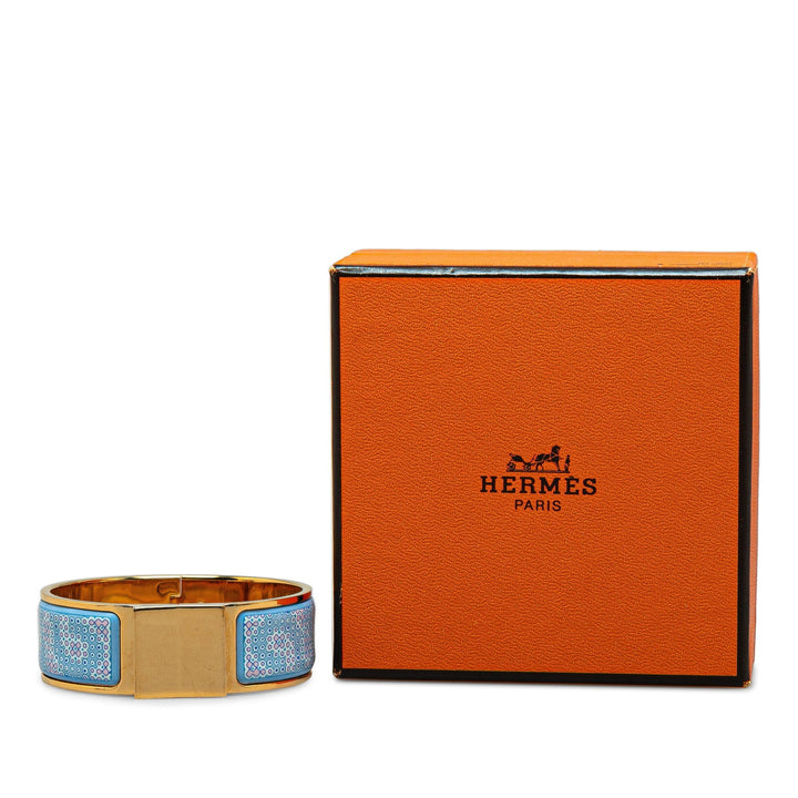 Top quality Hermes Wide Enamel Loquet Bangle Costume Bracelet