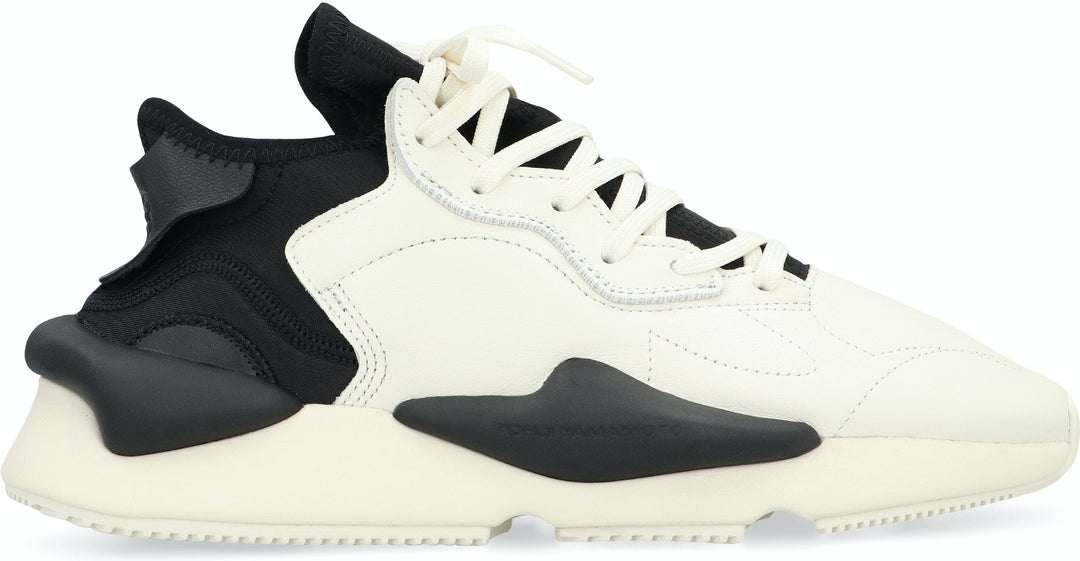 KAIWA LEATHER AND FABRIC LOW-TOP SNEAKERS