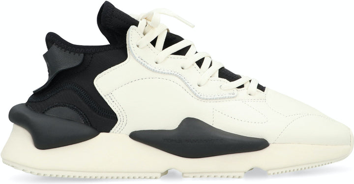KAIWA LEATHER AND FABRIC LOW-TOP SNEAKERS