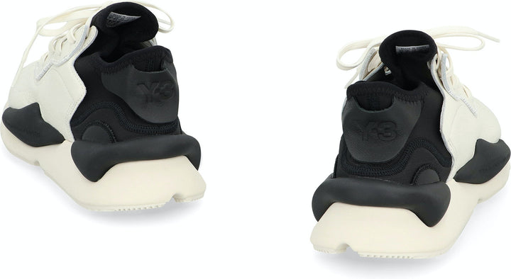 KAIWA LEATHER AND FABRIC LOW-TOP SNEAKERS