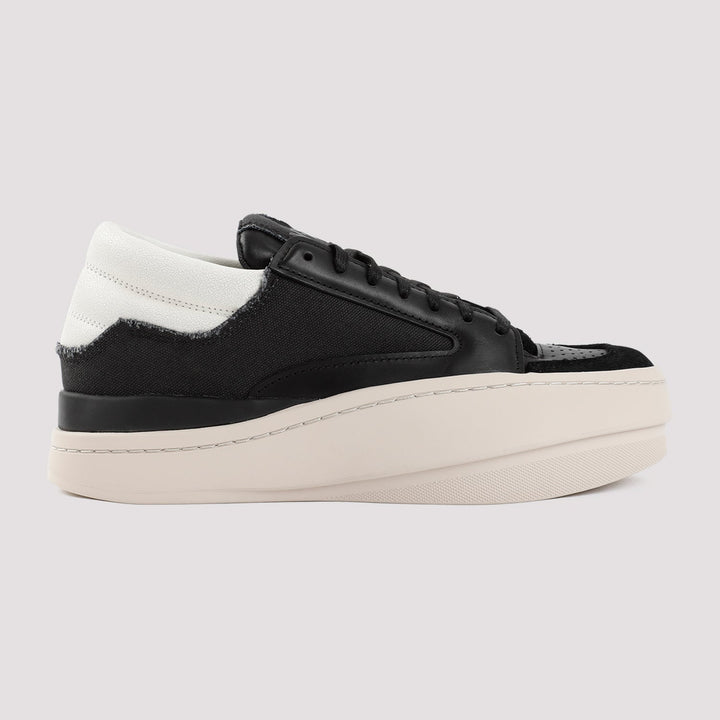 Y-3 LEATHER LUX BBALL LOW SNEAKERS
