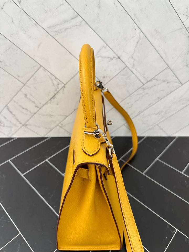 Hermes Yellow Epsom Leather Kelly 28