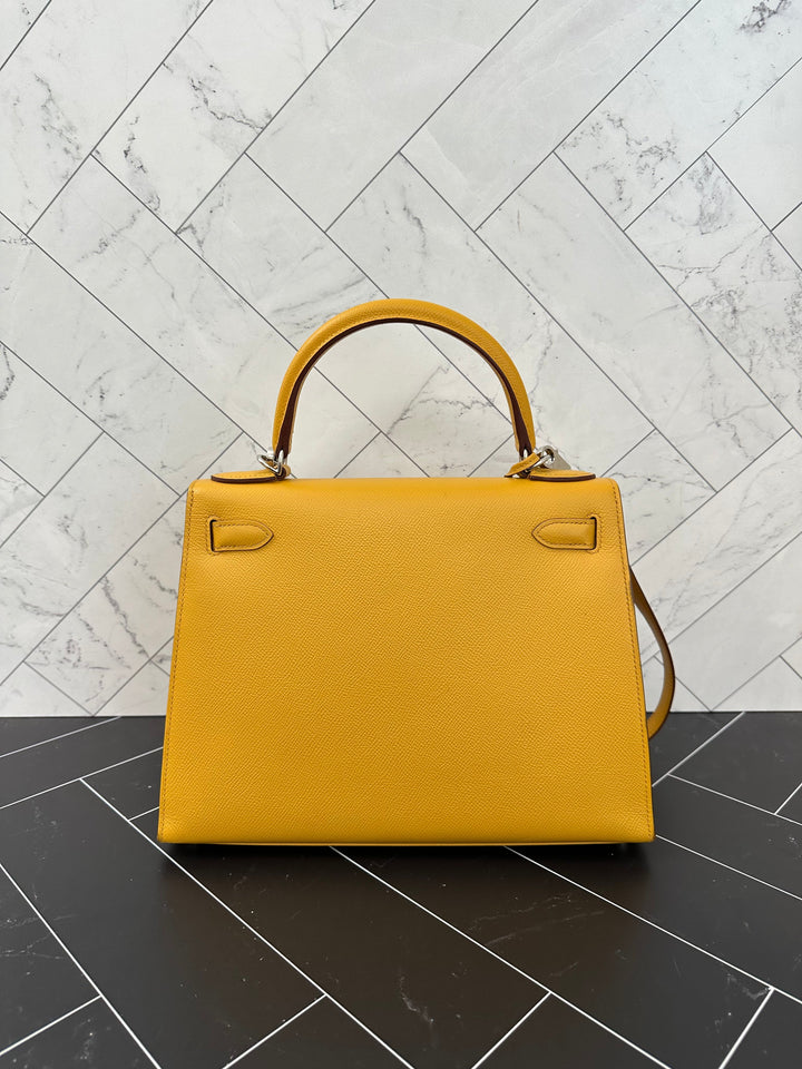 Hermes Yellow Epsom Leather Kelly 28