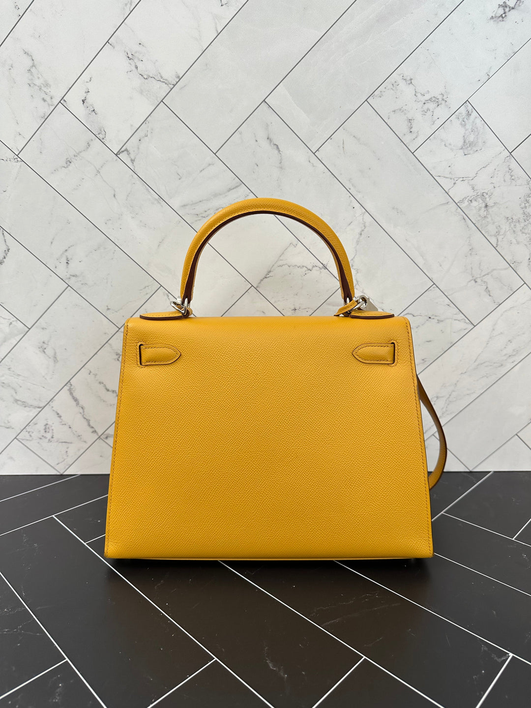 Premium Handmade Hermes Yellow Epsom Leather Kelly 28