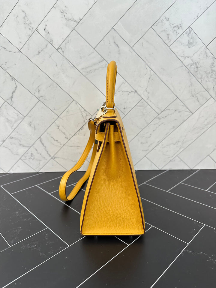 Hermes Yellow Epsom Leather Kelly 28
