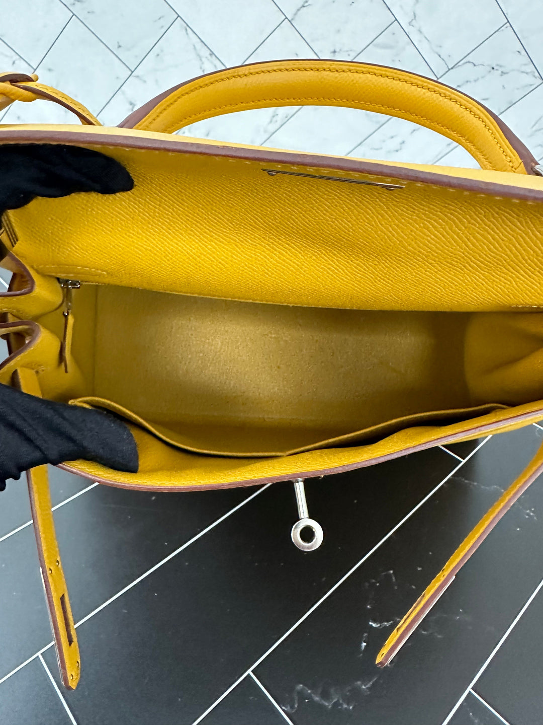 Hermes Yellow Epsom Leather Kelly 28