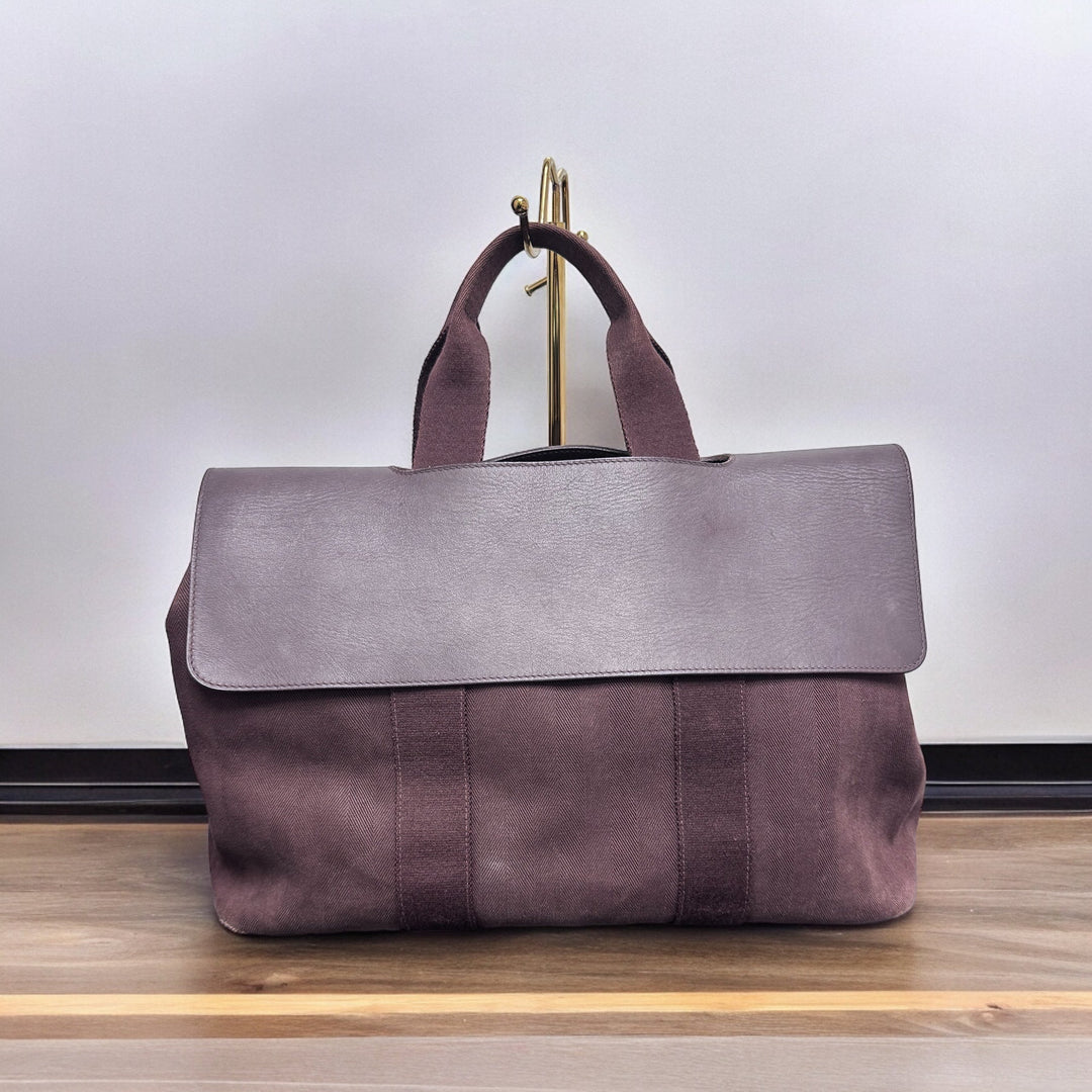Hermes Brown Canvas Valparaiso Bag