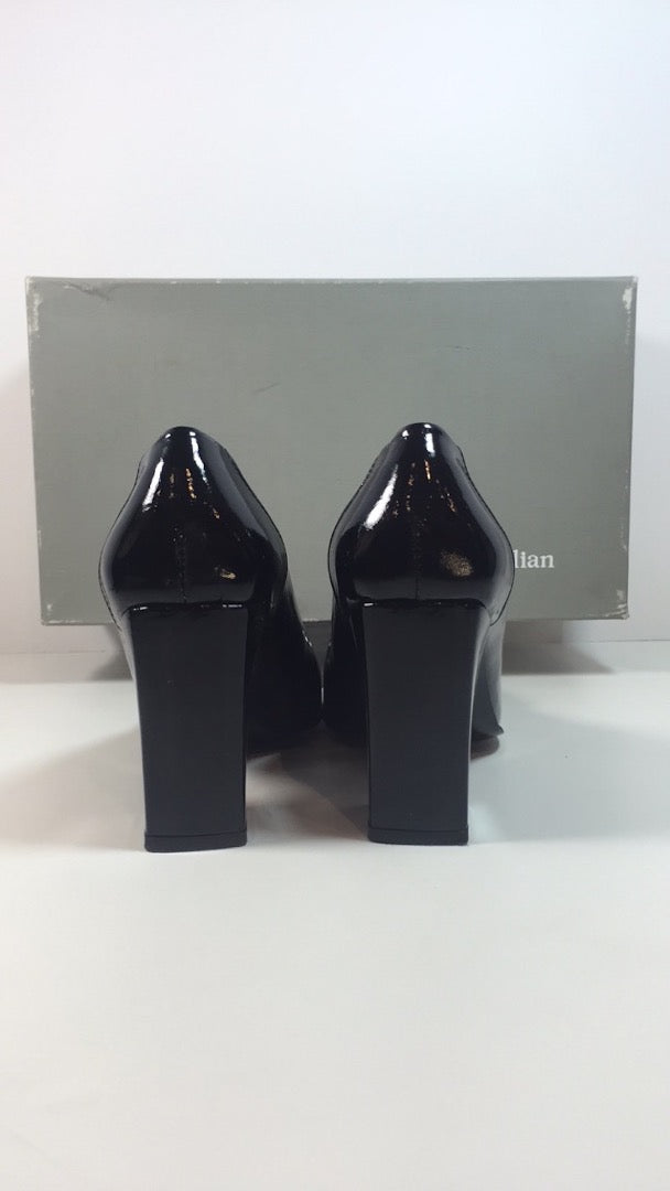 STEPHANE KELIAN Black Patent with Tortoise Buckle Block Heel With Box Size 7