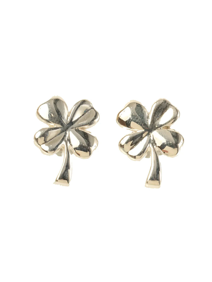 Top Quality Chanel Clover Pierced Earrings Silver