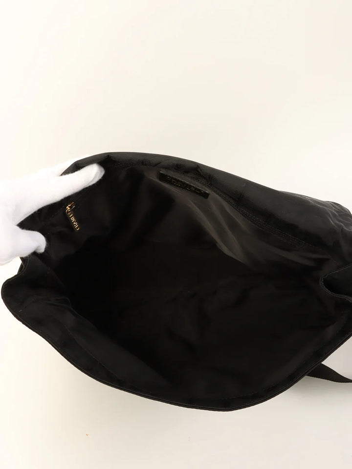 Chanel Around 2005 Made New Travel Nylon Shoulder Bag Black