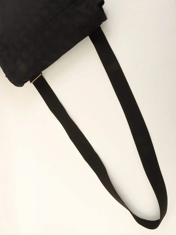 Chanel Around 2005 Made New Travel Nylon Shoulder Bag Black