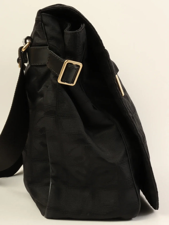 Chanel Around 2005 Made New Travel Nylon Shoulder Bag Black