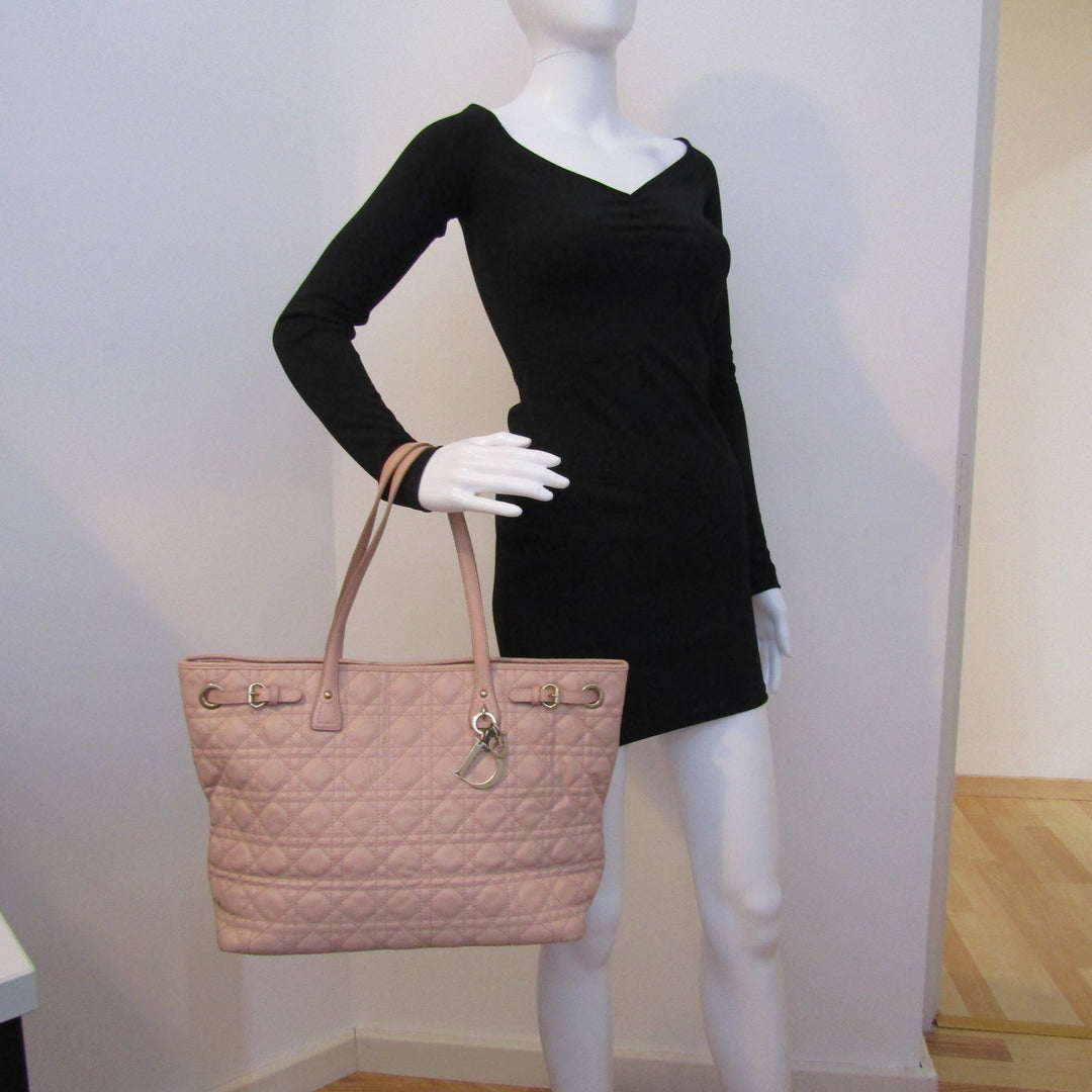 CHRISTIAN Top quality Dior Panarea Shoulder Bag in Pink Canvas