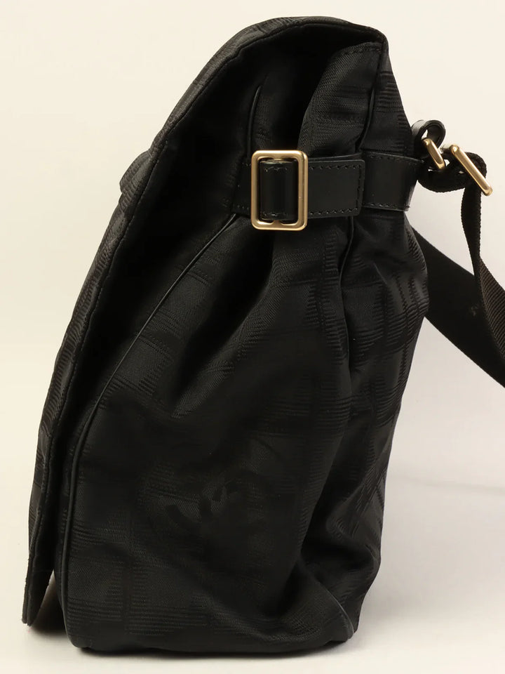 Chanel Around 2005 Made New Travel Nylon Shoulder Bag Black