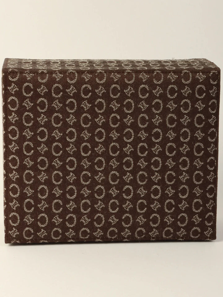 Celine C Macadam Pattern Jewelry Case Brown