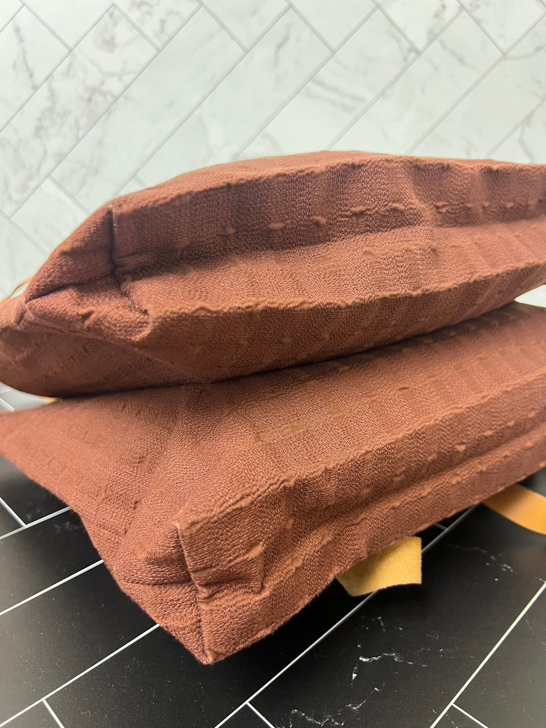 Premium Handmade Hermes Brown Shelly Woven Tote