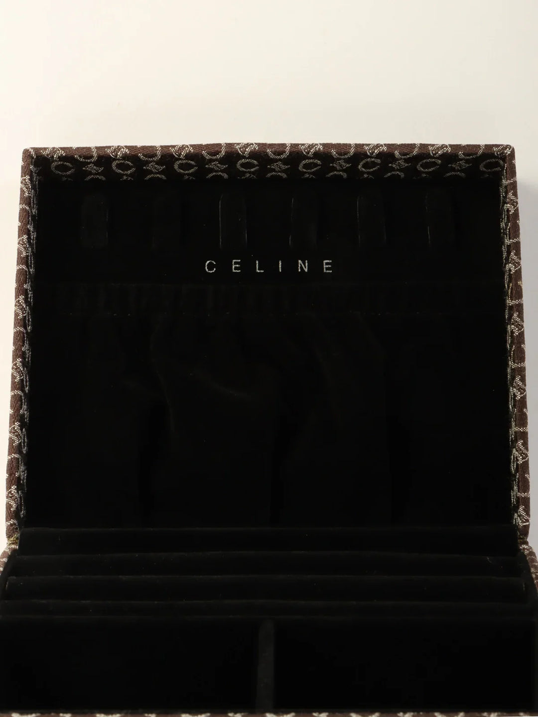 Celine C Macadam Pattern Jewelry Case Brown