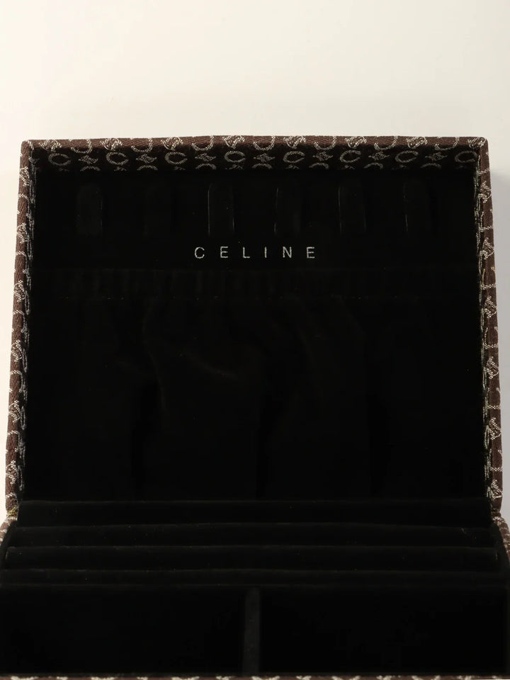 Celine C Macadam Pattern Jewelry Case Brown