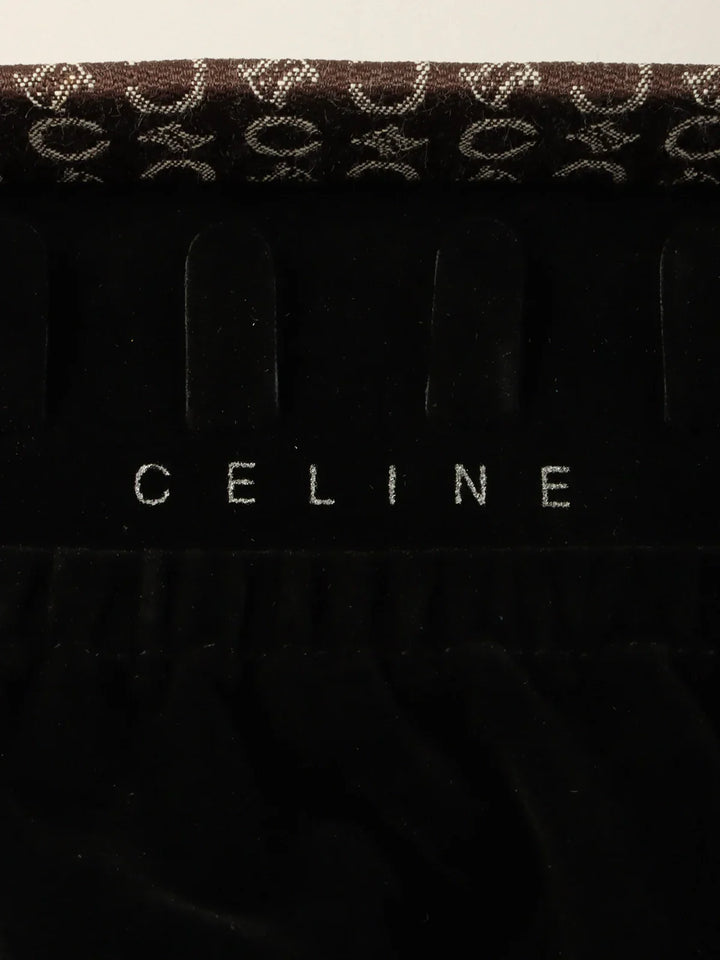 Celine C Macadam Pattern Jewelry Case Brown