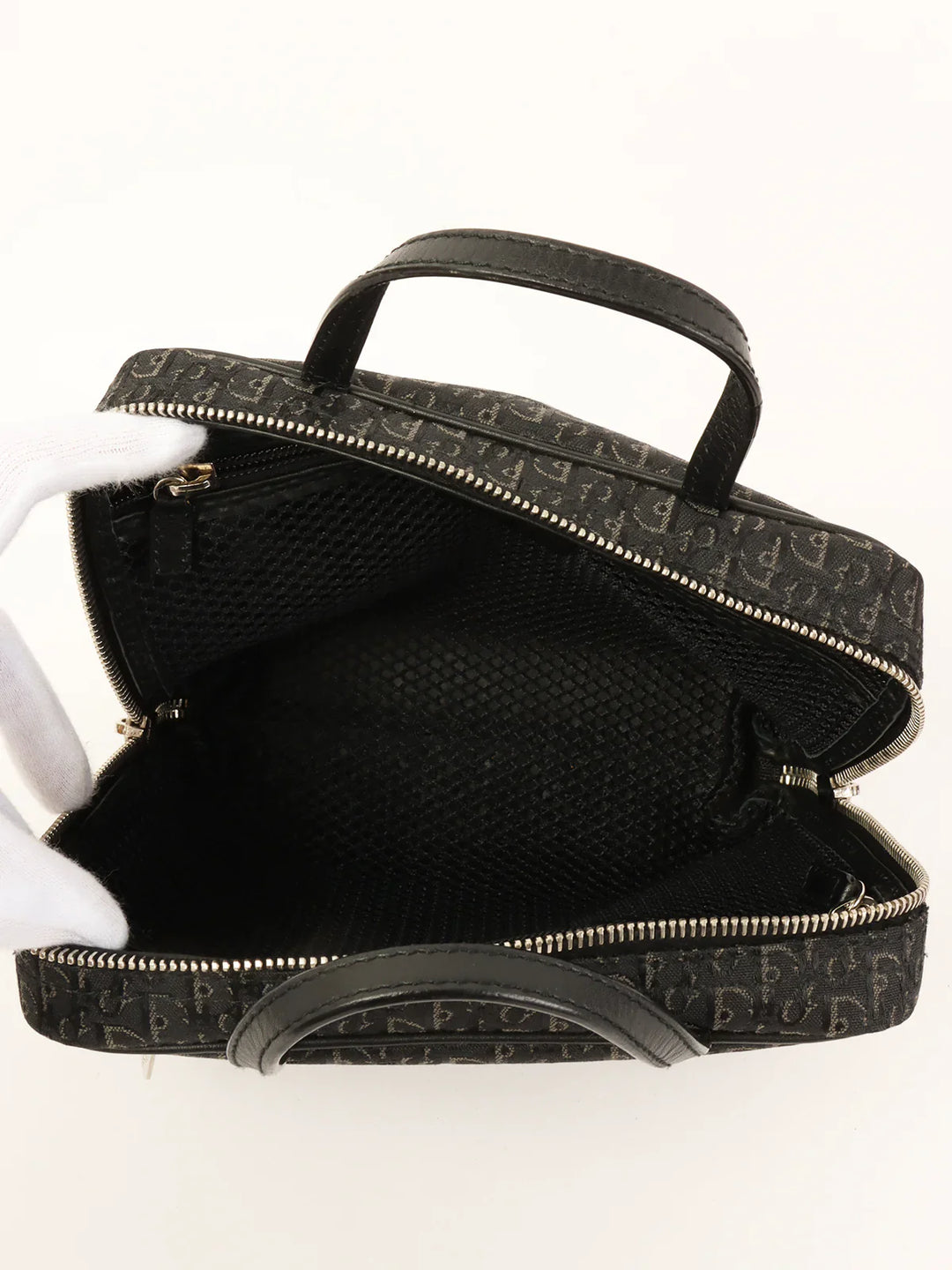 Top quality Dior Trotter Pattern Mini Hand Bag Black