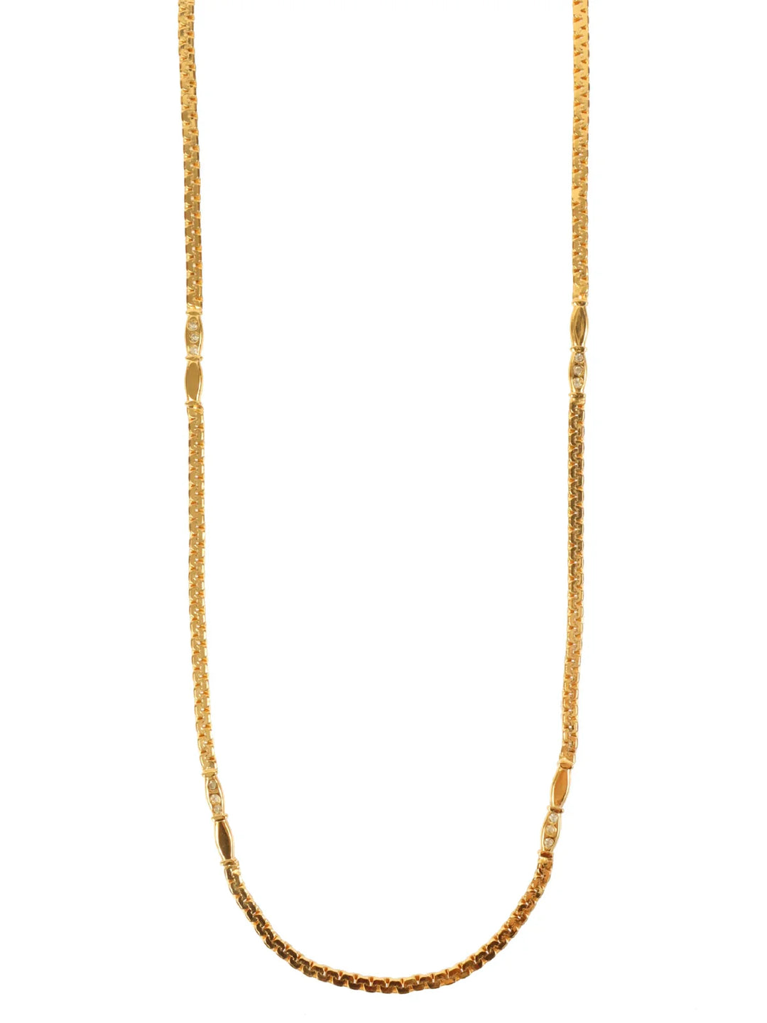 Celine Rhinestone Chain Necklace Gold
