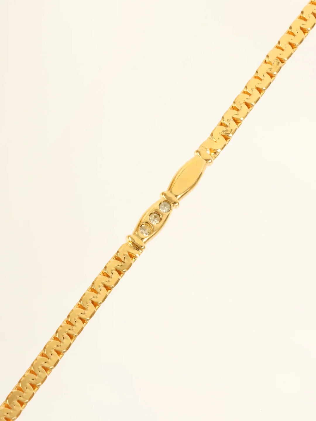 Celine Rhinestone Chain Necklace Gold