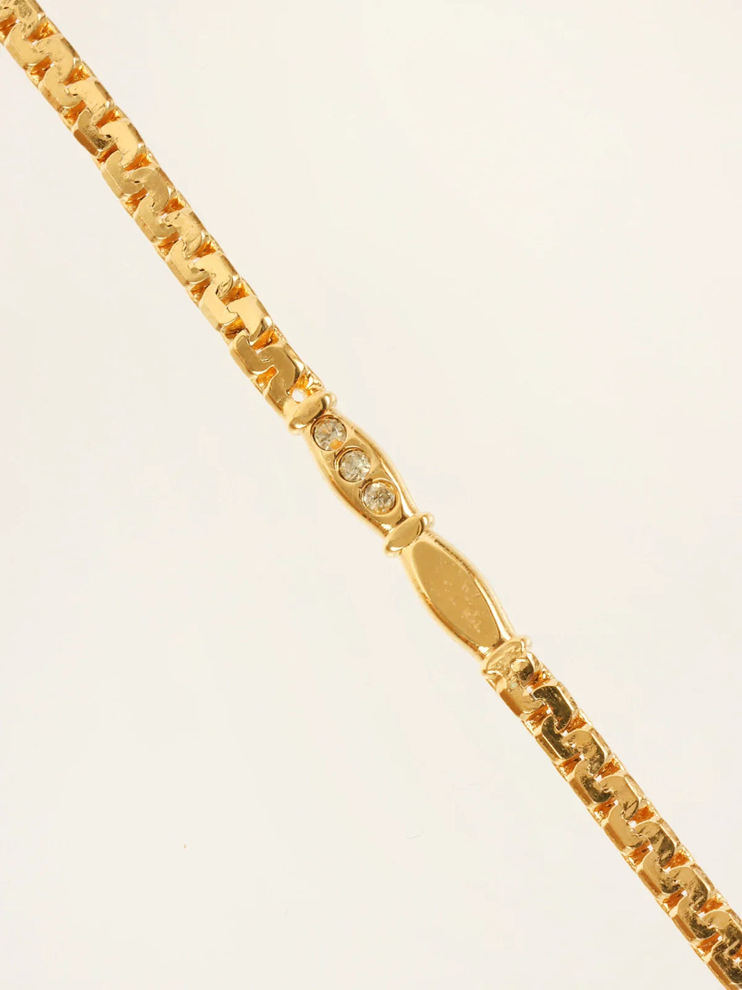 Celine Rhinestone Chain Necklace Gold
