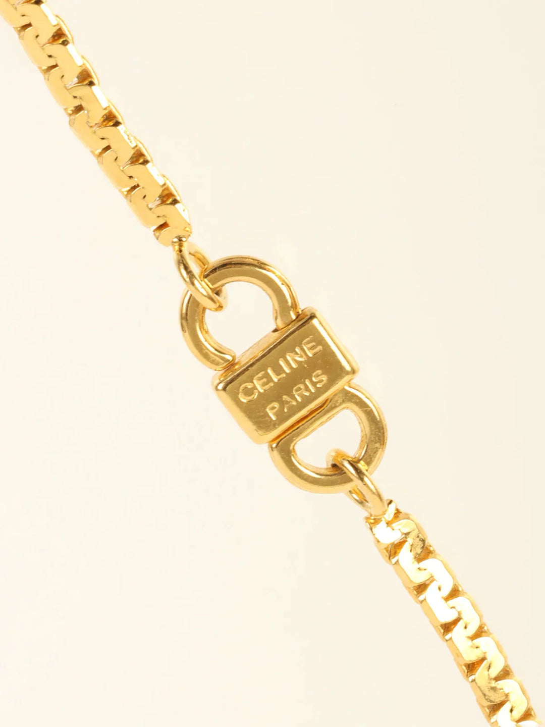 Celine Rhinestone Chain Necklace Gold