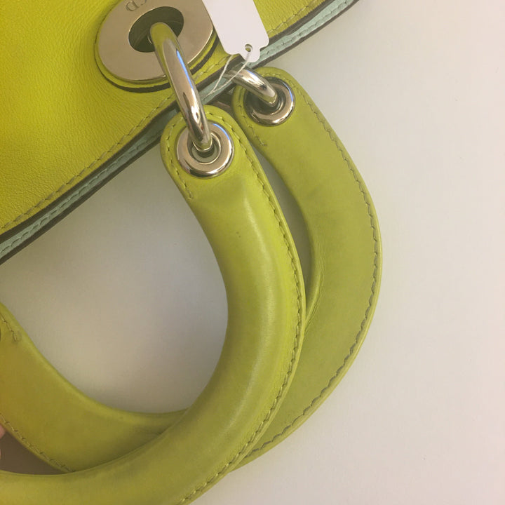 CHRISTIAN Top quality Dior Lady Top quality Dior Handbag in Green Leather