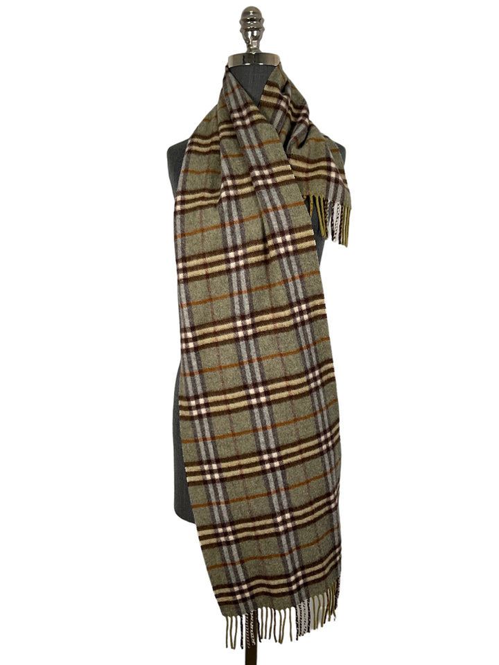Burberry Olive Cashmere Scarf