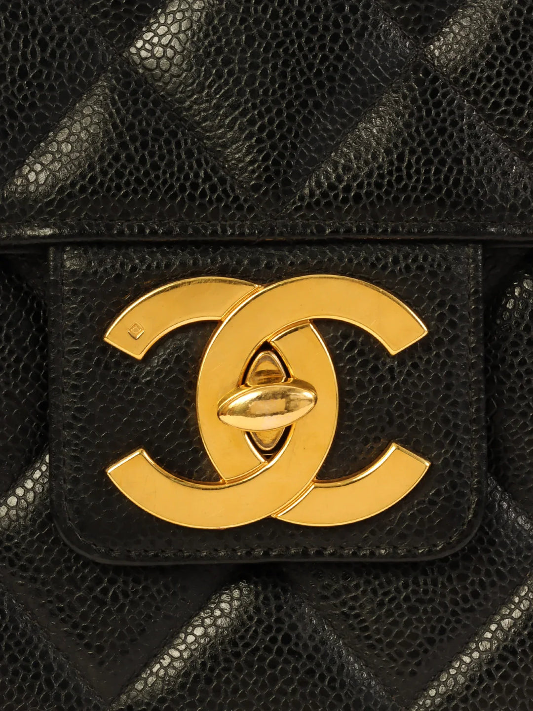 Chanel Caviar Skin Turn-Lock Briefcase Black