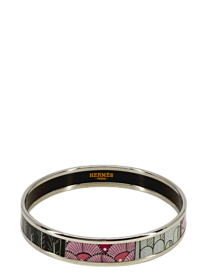 Top quality Hermes Tree of Song Printed Enamel Narrow Bracelet NEW