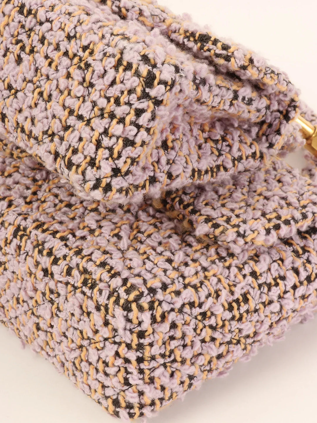 Chanel Around 1992 Tweed Classic New Pair Top Handle Bag Purple/Multi