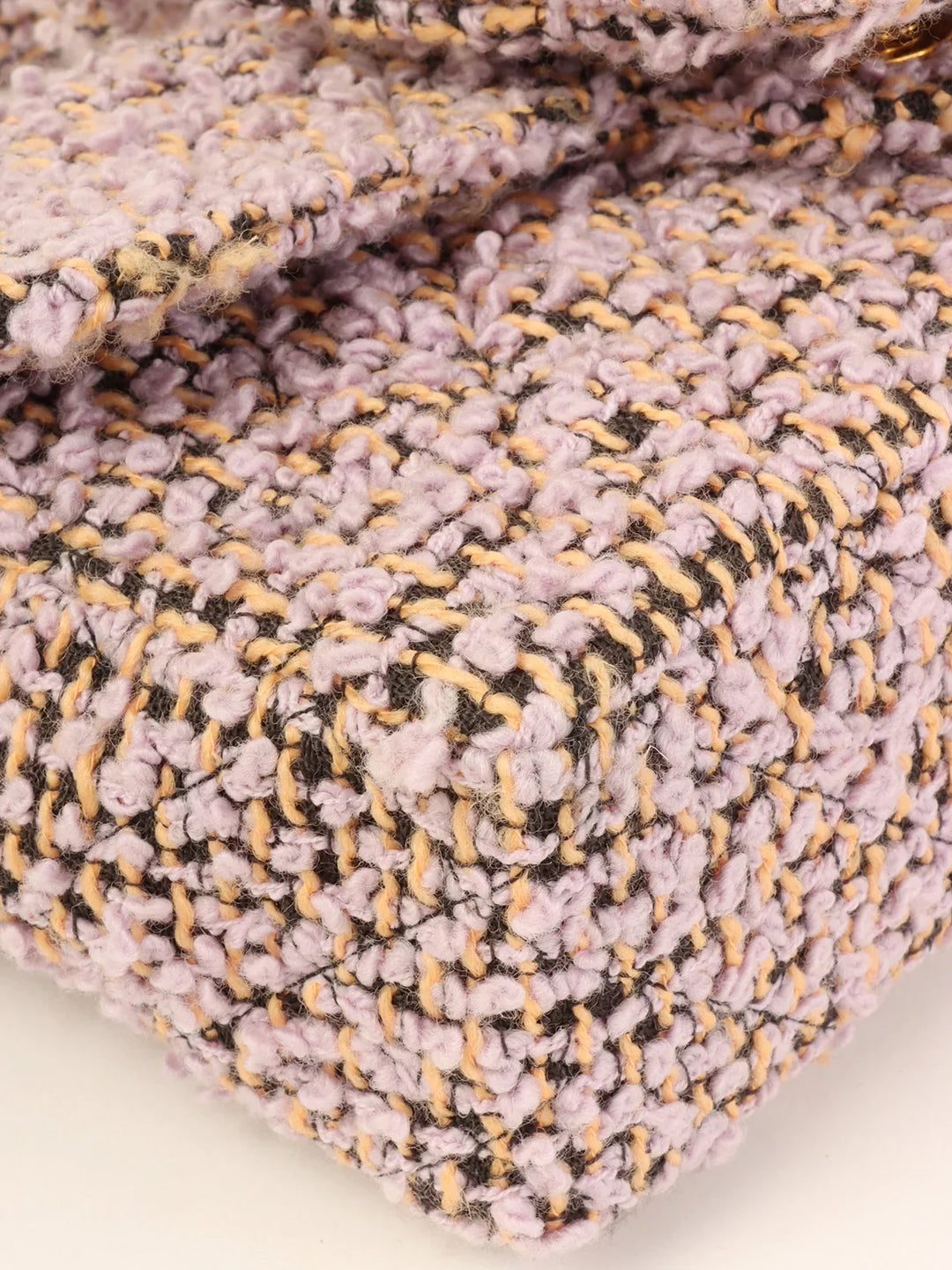 Chanel Around 1992 Tweed Classic New Pair Top Handle Bag Purple/Multi