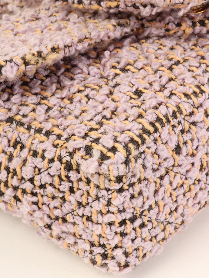 Chanel Around 1992 Tweed Classic New Pair Top Handle Bag Purple/Multi