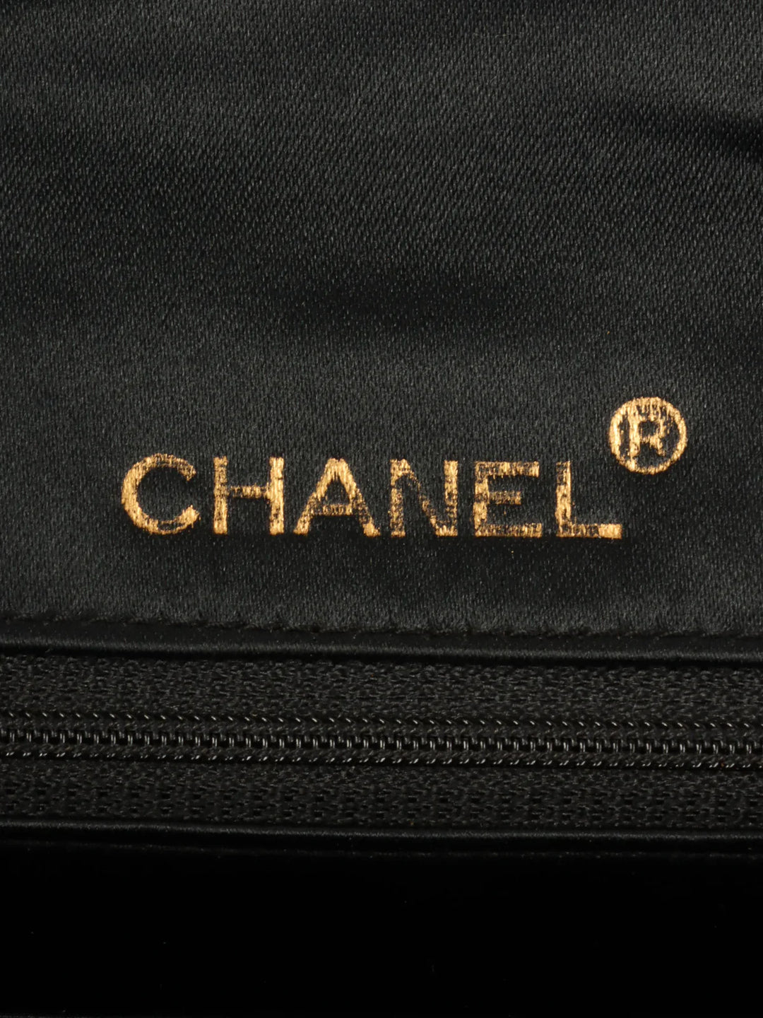 Chanel Around 1990 Made Silk Satin Classic New Bijoux Chain Mini Black