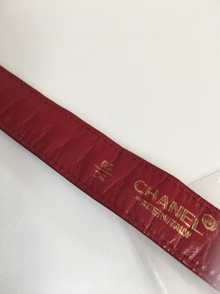 Chanel Belt in Red Leather