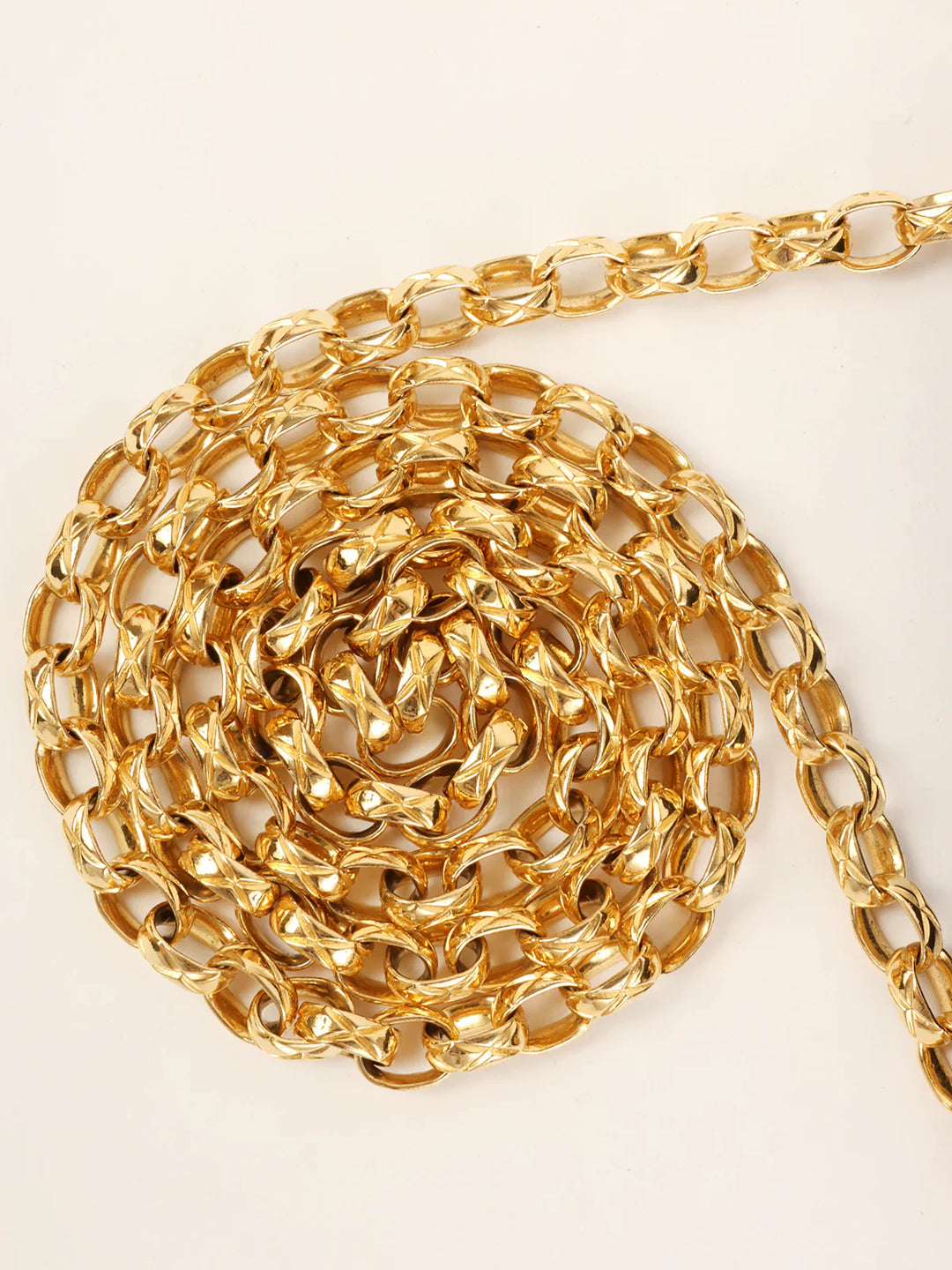 Chanel Around 1990 Made Silk Satin Classic New Bijoux Chain Mini Black
