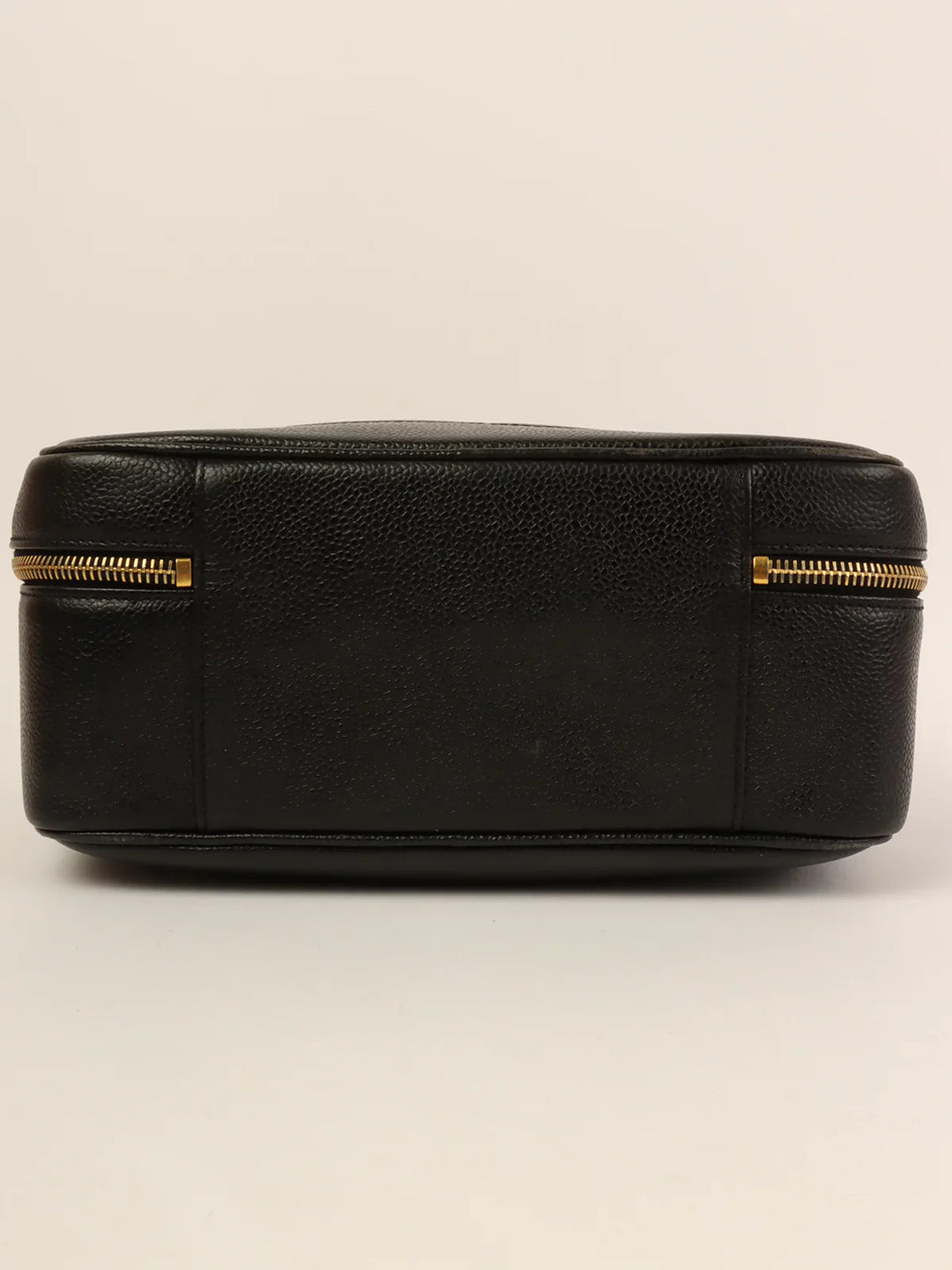 Chanel Around 1997 Made Caviar Skin Cc Mark Stitch 2Way Vanity Black