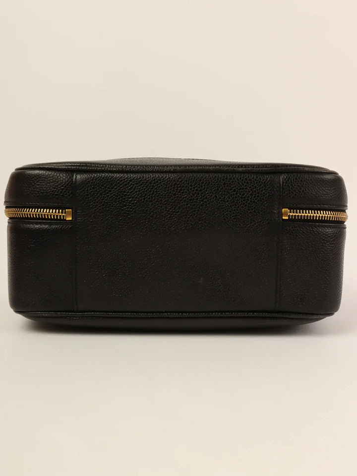 Top Quality Chanel Around 1997 Made Caviar Skin Cc Mark Stitch 2Way Vanity Black