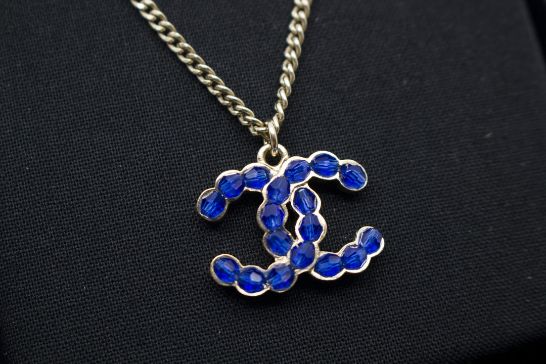 Top Quality Chanel AB0837Y47509 CC Blue Beaded Inlaid Logo With Multi Beads IN Sil Blue / Z8937 Necklace Shw