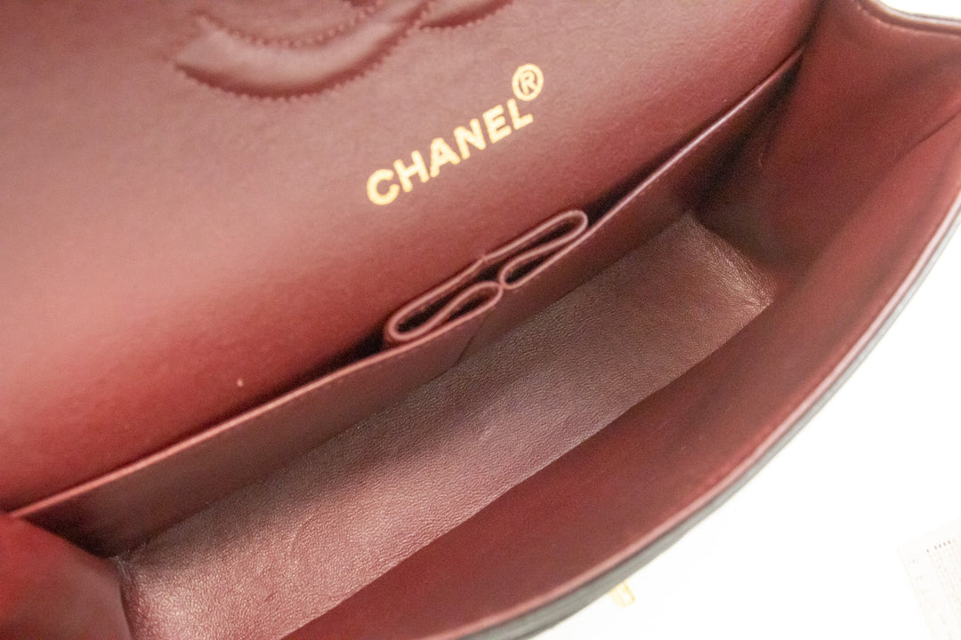 Top Quality Chanel Classic Double New 10" Chain Shoulder Bag Black Lambskin
