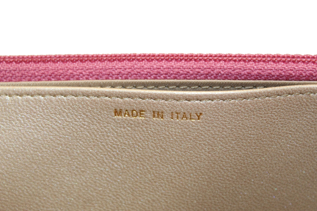 Top Quality Chanel Pink Camellia Lambskin Leather Wallet On Chain/Clutch Bag