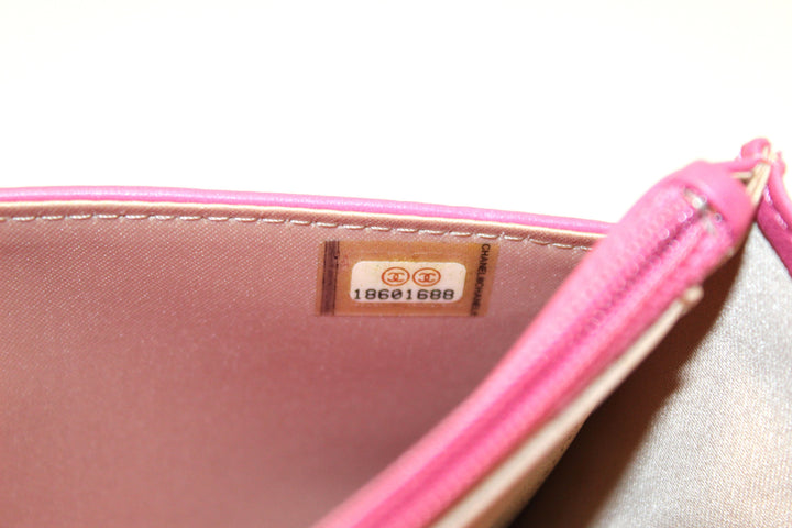 Top Quality Chanel Pink Camellia Lambskin Leather Wallet On Chain/Clutch Bag