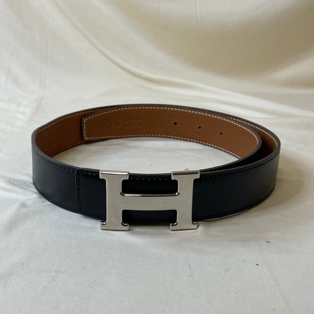 Top quality Hermes Black Brown Silver H Belt Sku# 50814